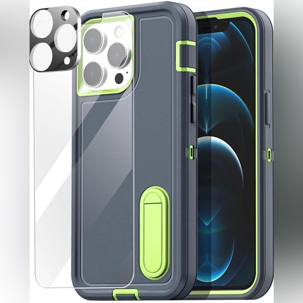 14 Pro Max iPhone Case With Kick Stand With Screen And Lens Protector NIB